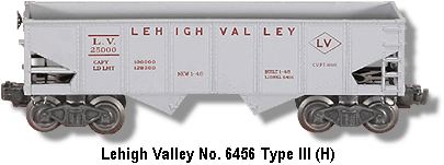 The Lionel Trains Lehigh Valley No. 6456-25 Type III Variation H