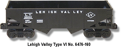 The Lionel Trains Lehigh Valley No. 6476-160 Type VI