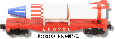 The Lionel Rocket Car No. 6407 with Light Blue Capsule