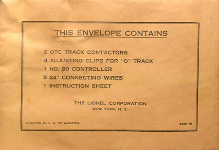 Parts Envelope No. 3359-78