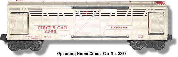Lionel Trains Operating Horse Circus Car No. 3366