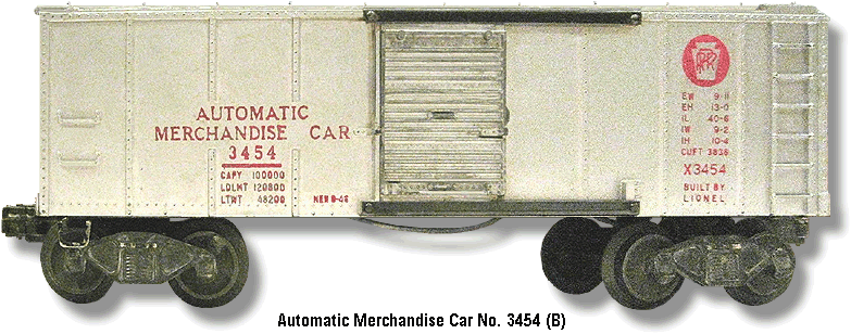 Automatic Merchandise Box Car No. 3454 B Variation