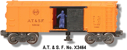 Lionel Trains A.T. & S.F. Box Car No. X3464