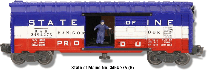 State of Maine Operating Box Car No. 3494-275