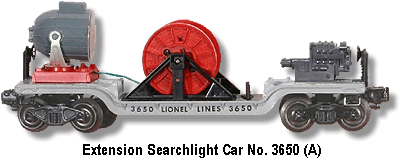 Extension Searchlight Car. No. 3650 A Variation