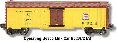 Lionel Trains Operating Bosco Milk Car No. 3672