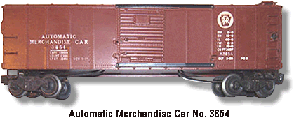 Lionel Trains Automatic Merchandise Box Car No. 3854