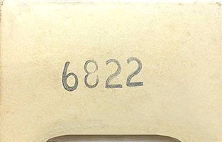 No. 6822 Late White rubber-stamped Box End
