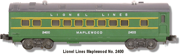 Lionel Lines Maplewood Pullman Car No. 2400