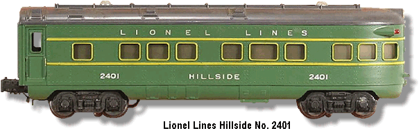 Lionel Lines Hillside Observation Car No. 2401