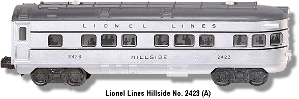 Lionel Lines Hillside Observation Car No. 2423 Variation A
