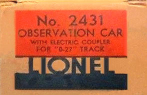 No. 2431 Early Classic Box End