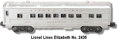 The Lionel Lines Elizabeth Pullman Car No. 2435