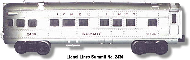 Lionel Lines Summit Observation Car No. 2436