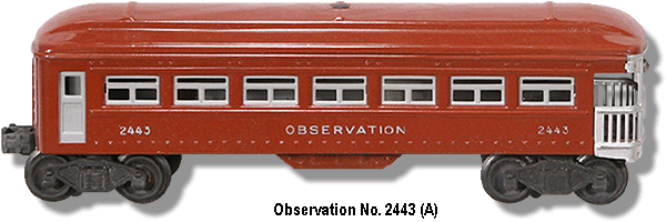 Lionel Observation Car No. 2443 Variation A
