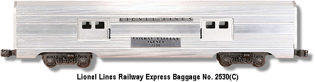 Lionel Lines Railway Express Baggage Car No. 2530 Variation C