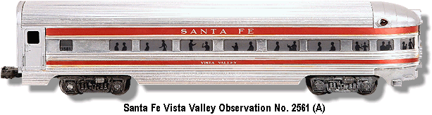 Santa Fe Vista Valley Observation Car No. 2561 Variation A