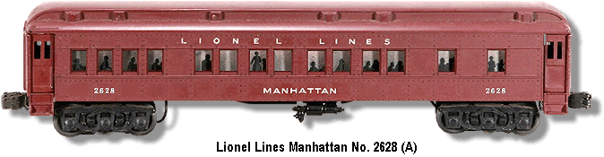 Lionel Lines Manhattan Passenger Car No. 2628 Variation A