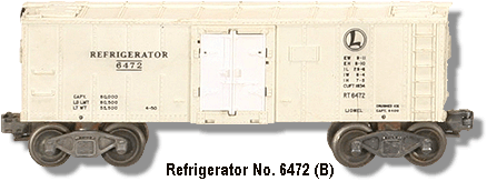 Lionel Trains Refrigerator Car No. 6472 Variation B