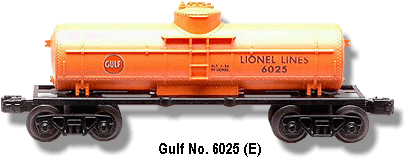 The Gulf Single Dome Tank Car No. 6025 Variation E