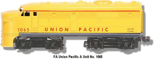 Lionel Trains Union Pacific FA A Unit No. 1065