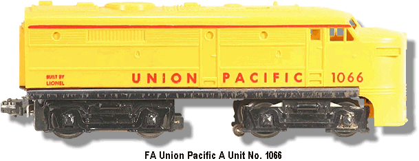 Lionel Trains Union Pacific FA A Unit No. 1066