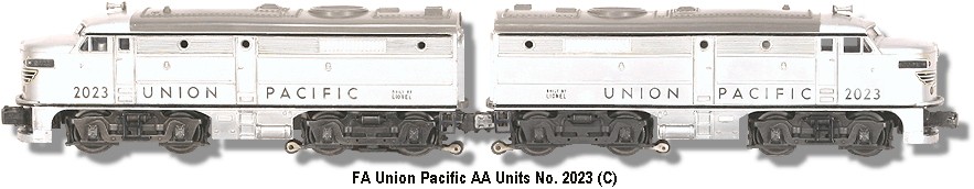 Lionel Trains Union Pacific FA Diesel double A units No. 2023 Variation C