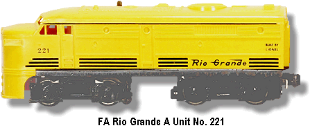 Lionel Trains Rio Grande FA A Unit No. 221