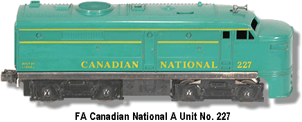 Lionel Trains Canadian National FA A Unit No. 227