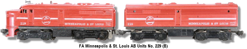 Minneapolis & St. Louis FA Diesel AB units No. 229 Variation B