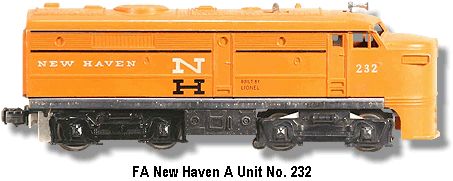 Lionel Trains New Haven FA A Unit No. 232