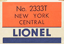 No. 2333T NYC Dummy Unit Early Classic Box End