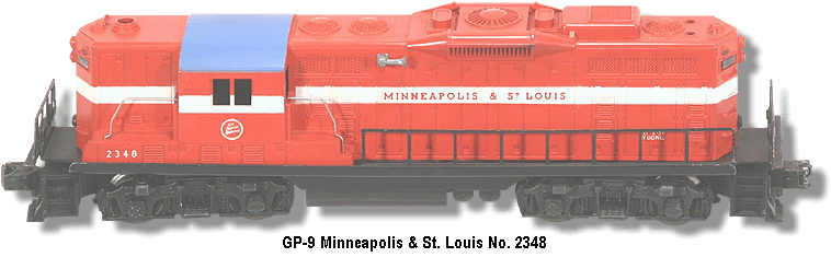 Lionel Trains Minneapolis & St. Louis GP-9 No. 2348