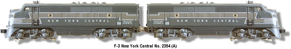 Lionel Trains New York Central F-3 No. 2354 Variation A
