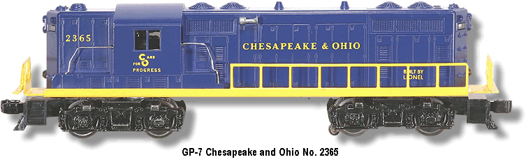 Lionel Trains Chesapeake and Ohio GP-7 No. 2365