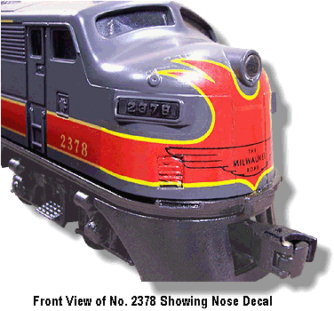 Front View of No. 2378 Showing Decal