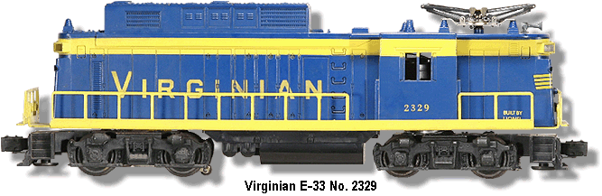 Lionel Trains Virginian E-33 Electric No. 2329