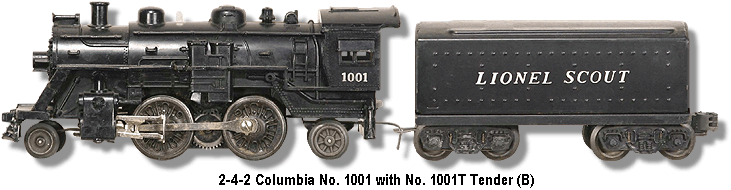 Lionel Trains Locomotive No. 1001 with 1001T Tender Variation B