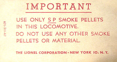 No. 671-211-47 SP Smoke Pellet Tag