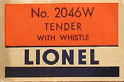No. 2046W Tender Box End