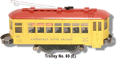 The Lionelville Trolley No. 60 - Note the 4 roof vents