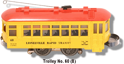 The Lionelville Trolley No. 60 with Black Lettering
